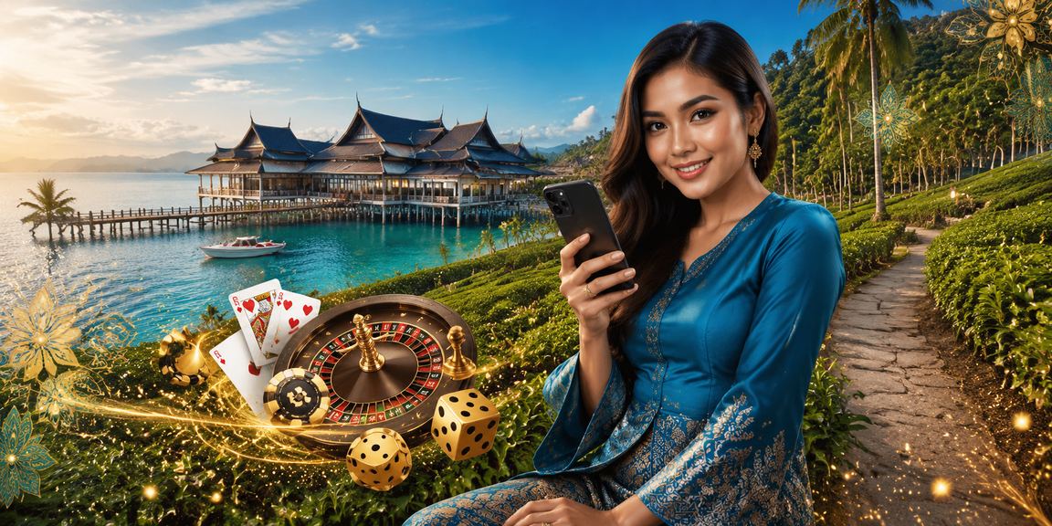 Pengguna berbaju kurung di Terengganu menggunakan aplikasi kasino di telefon